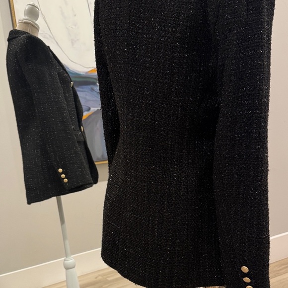 Jason Wu Textured Black Blazer with Gold Accents - Picture 6 of 7